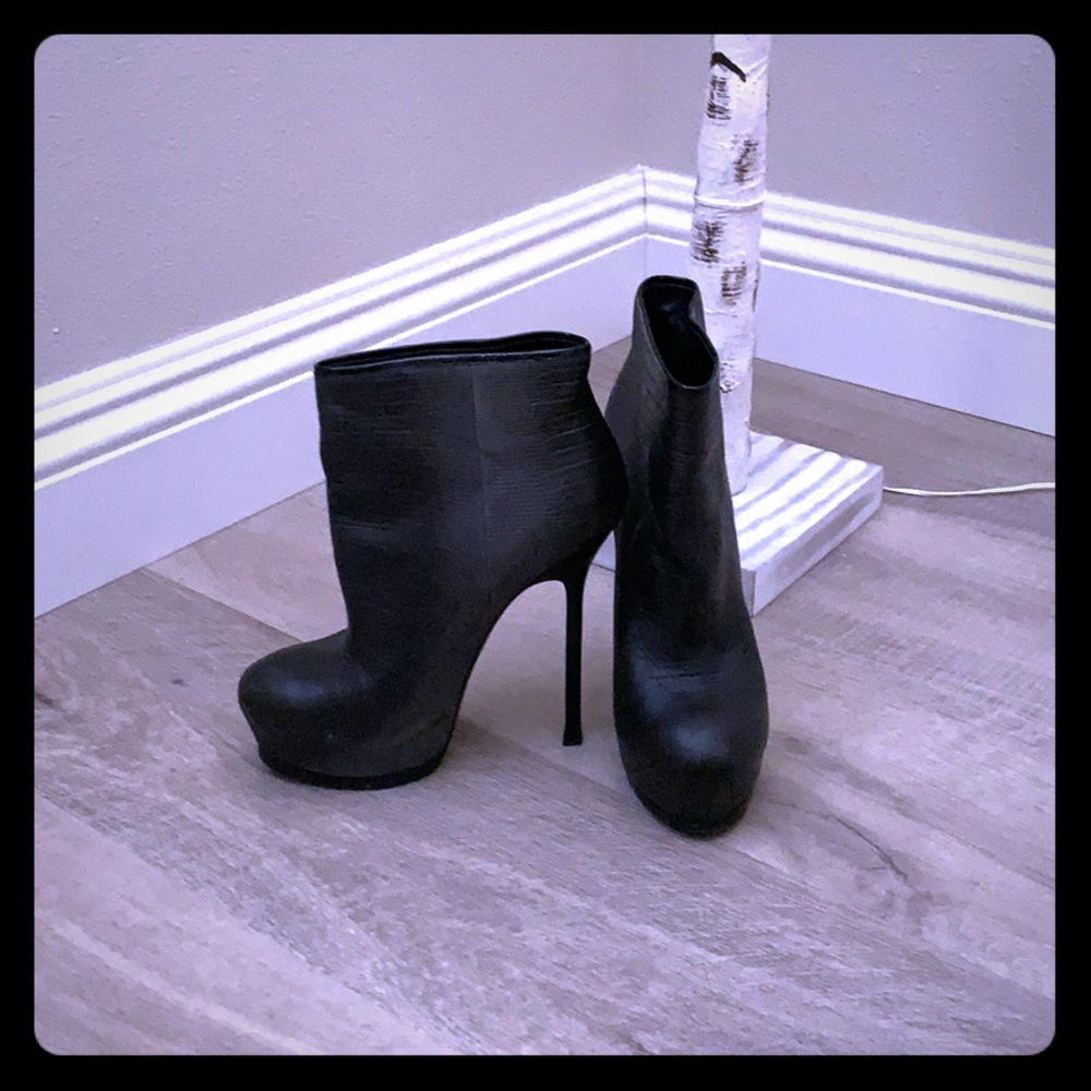Ysl platform ankle boots